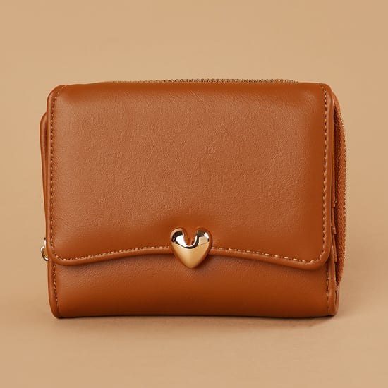 GINGER Heart Accented Tri-Fold Wallet