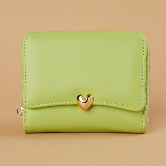 GINGER Heart Accented Tri-Fold Wallet