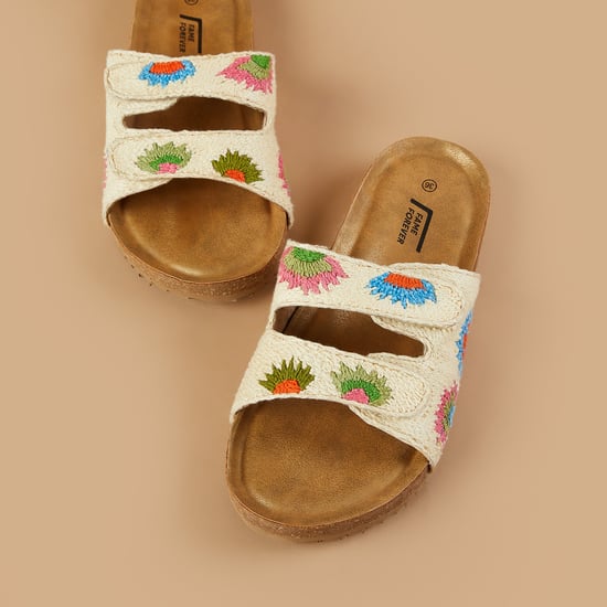 FAME FOREVER Embroidered Sandals