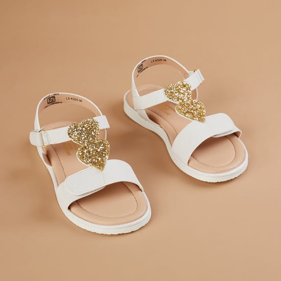 FAME FOREVER Sequined Sandals with Velcro Strap