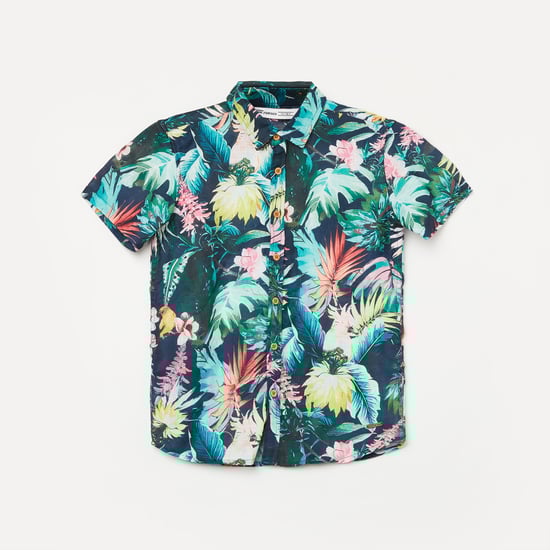 FAME FOREVER Tropical Print Shirt
