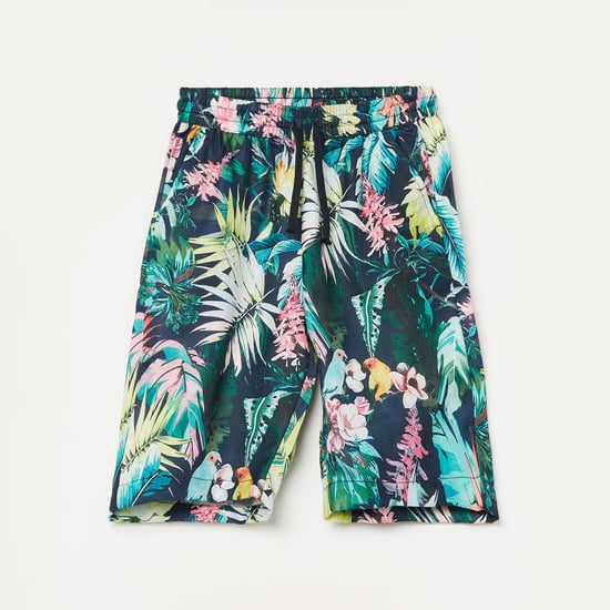 FAME FOREVER Tropical Print Shorts