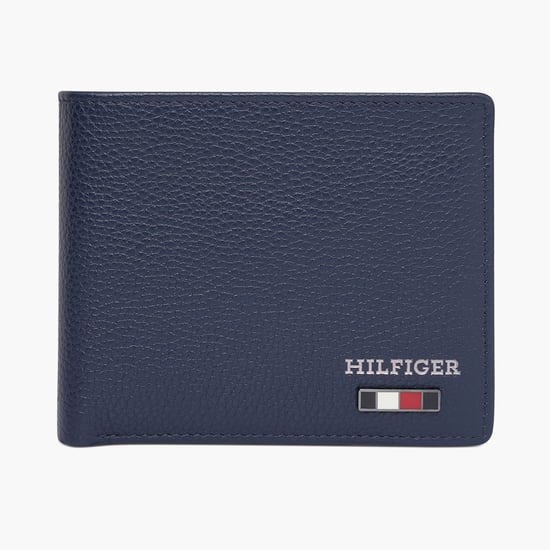 TOMMY HILFIGER Logo Bi-Fold Leather Wallet Blue