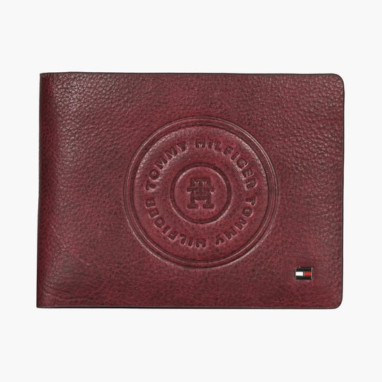TOMMY HILFIGER Debossed Logo Bi-Fold Leather Wallet
