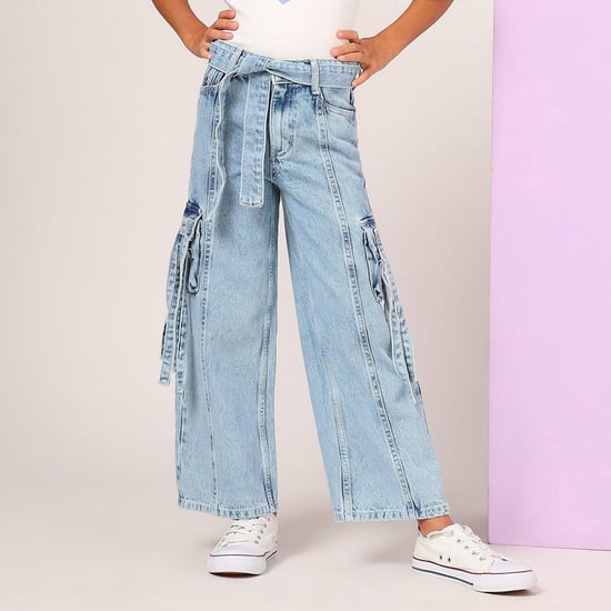 U.S. POLO ASSN. KIDS Panelled Wide Leg Denim Cargos