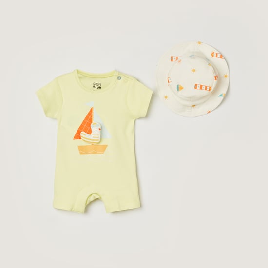 FS MINI KLUB Applique Romper with Hat