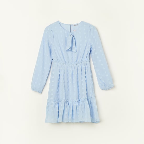 FAME FOREVER Swiss Dot A-line Dress
