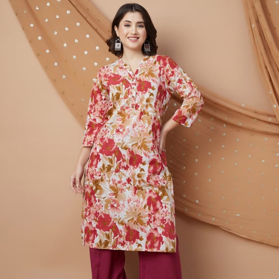 MELANGE Floral Print Straight Kurta