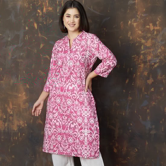 MELANGE Ikat Print Straight Kurta