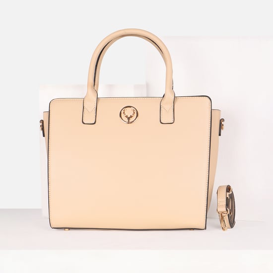 ALLEN SOLLY Textured Handheld Bag Beige