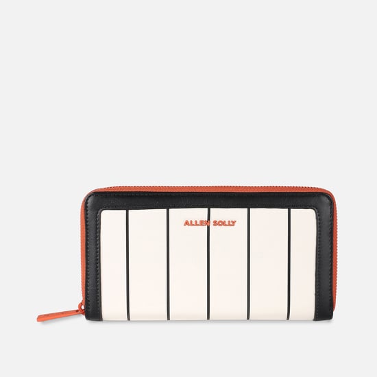 ALLEN SOLLY Striped Zip-Around Wallet