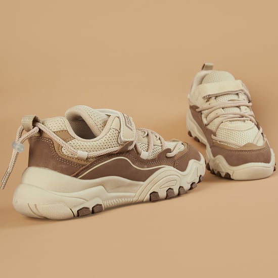FAME FOREVER Contrast Overlay Sneakers with Velcro
