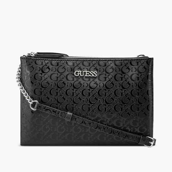 GUESS Logo Textured Sling Bag
