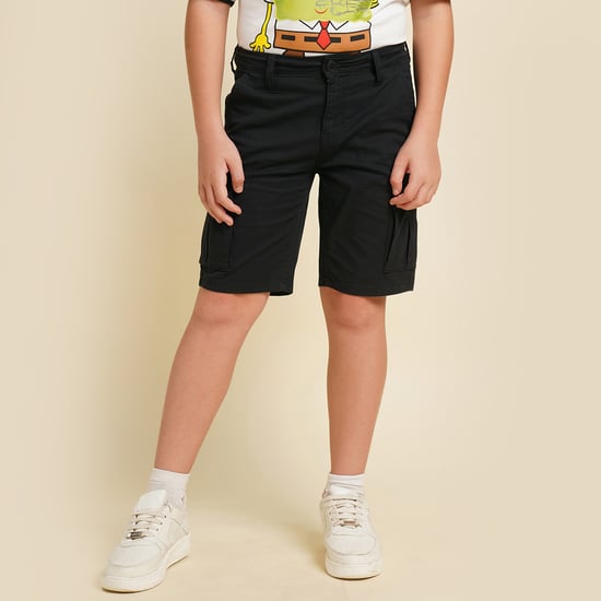 JACK JONES JUNIOR Boys Solid Cargo Shorts