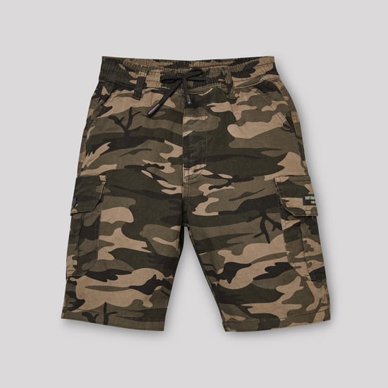 RUFF KIDS Camouflage Print Cargo Shorts