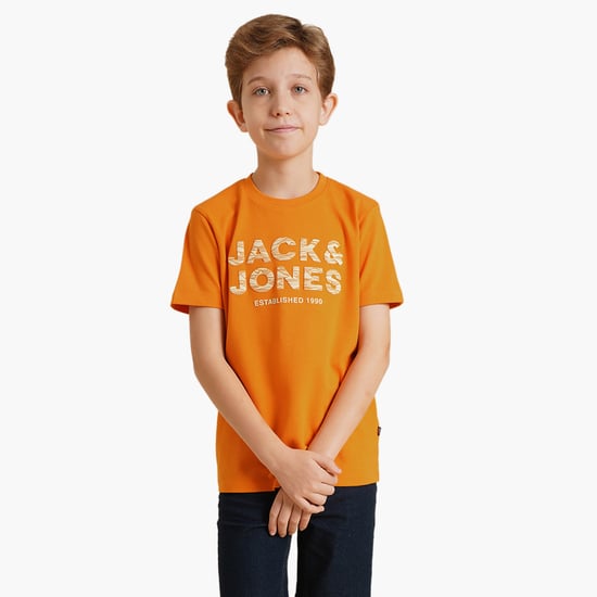 JACK & JONES Junior Jungen T-Shirt | Logo Print, Basic Shirt | Für Jungs
