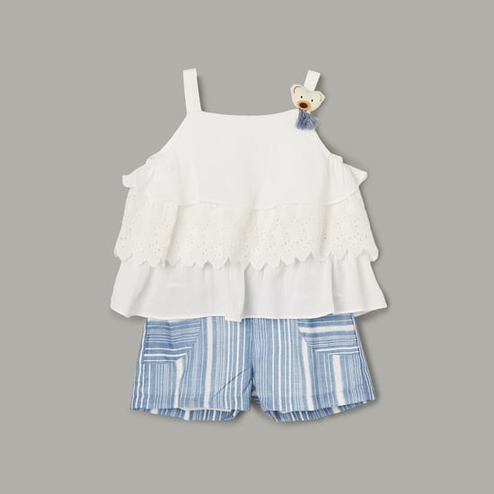 PEPPERMINT Schiffli Tiered Top with Shorts