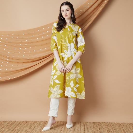 MELANGE Floral Print Straight Kurta
