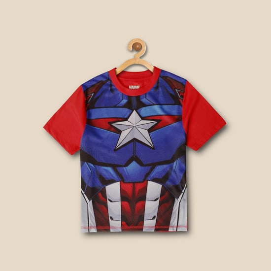 KIDSVILLE Captain America Print T-Shirt
