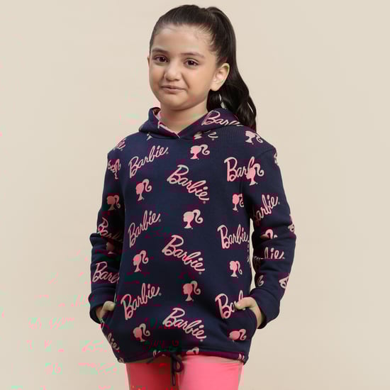 KIDSVILLE Barbie Print Hooded Sweatshirt
