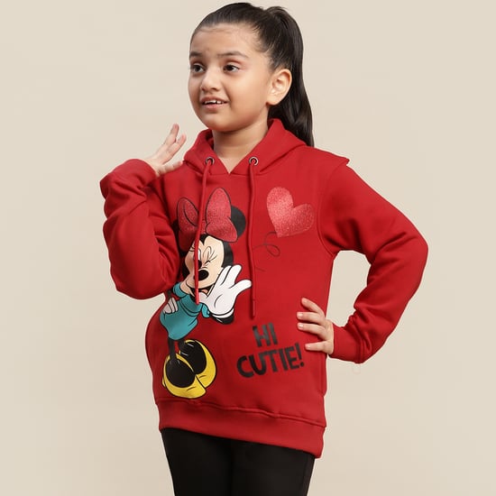 KIDSVILLE Minnie Mouse Printed Hooded Sweatshirt