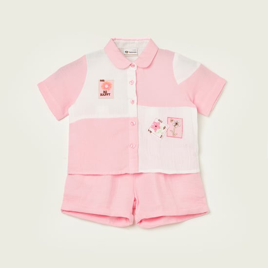 PEPPERMINT Colourblock Shirt with Shorts