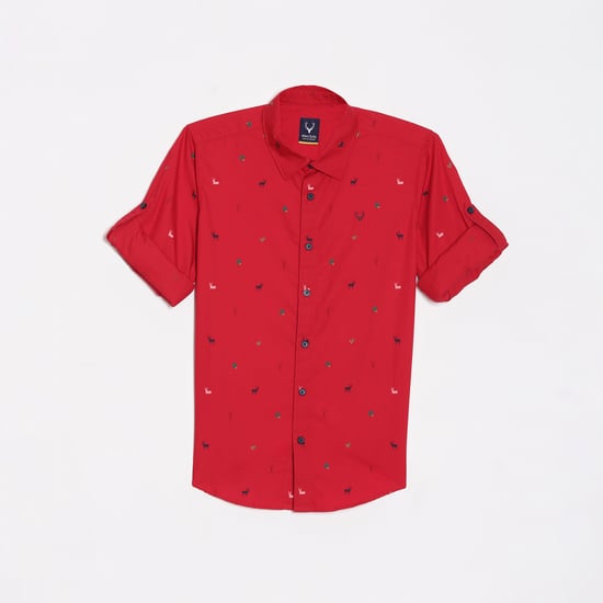 ALLEN SOLLY Printed Slim Fit Shirt
