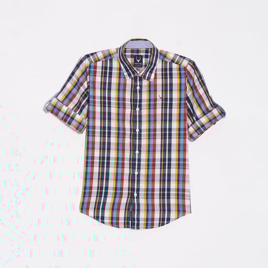 ALLEN SOLLY Checked Slim Fit Shirt