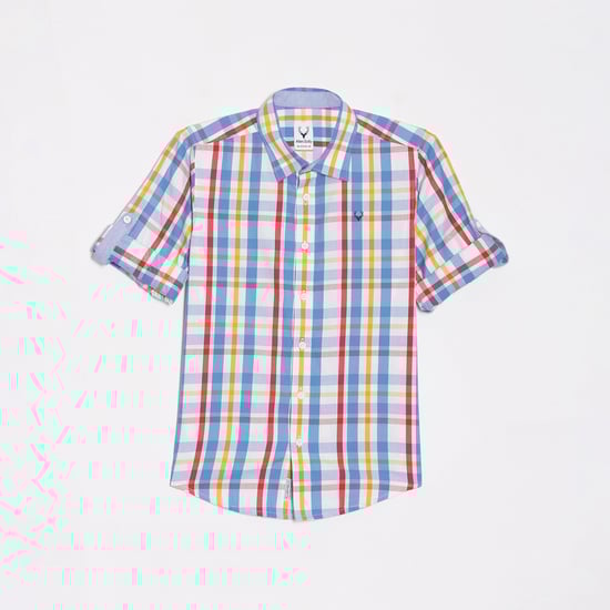 ALLEN SOLLY Checked Slim Fit Shirt