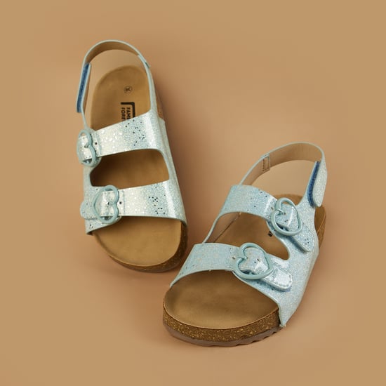 FAME FOREVER Sparkly Sandals with Velcro Strap