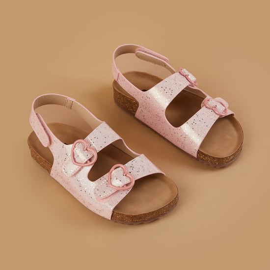 FAME FOREVER Sparkly Sandals with Velcro Strap