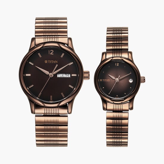 TITAN Bandhan Couple Analog Watch Set - NT15802490QM01