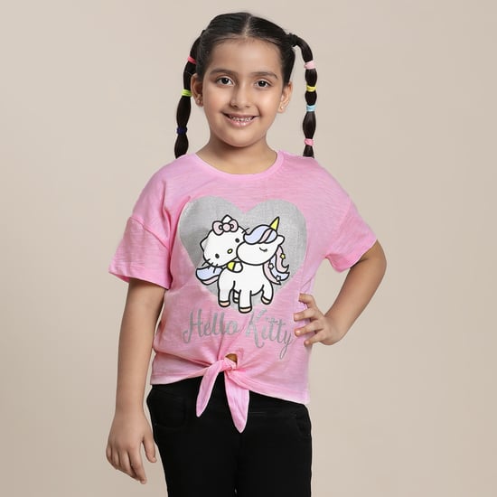 KIDSVILLE Hello Kitty Glitter Print Top