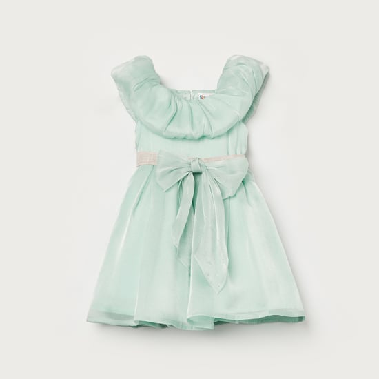 PEPPERMINT Solid Bow Detail A-line Dress