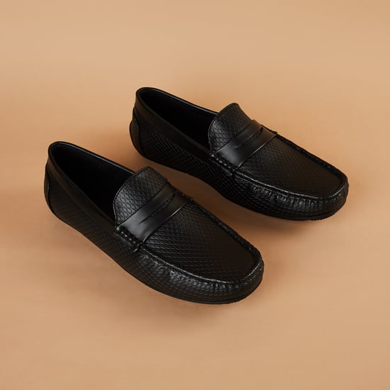 CODE Patterned Penny Loafers