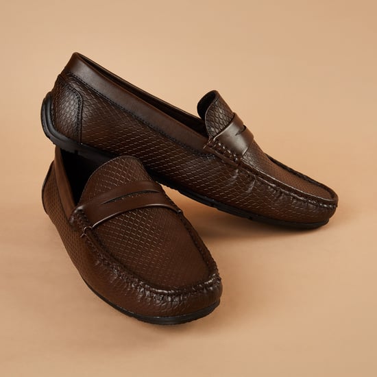 CODE Patterned Penny Loafers