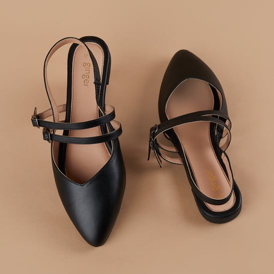 GINGER Pointed Toe Slingback Flats