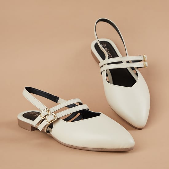 GINGER Pointed Toe Slingback Flats