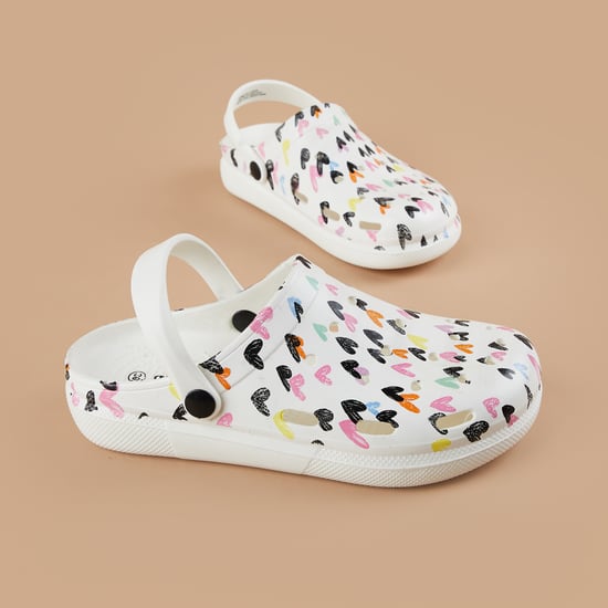 GINGER Heart-Print Clogs