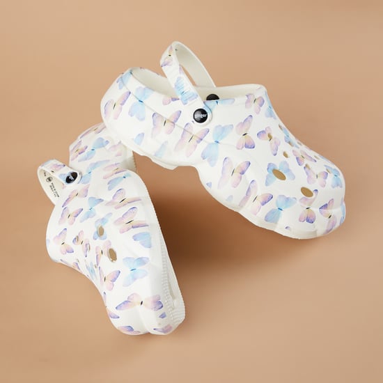 GINGER Butterfly Print Clogs