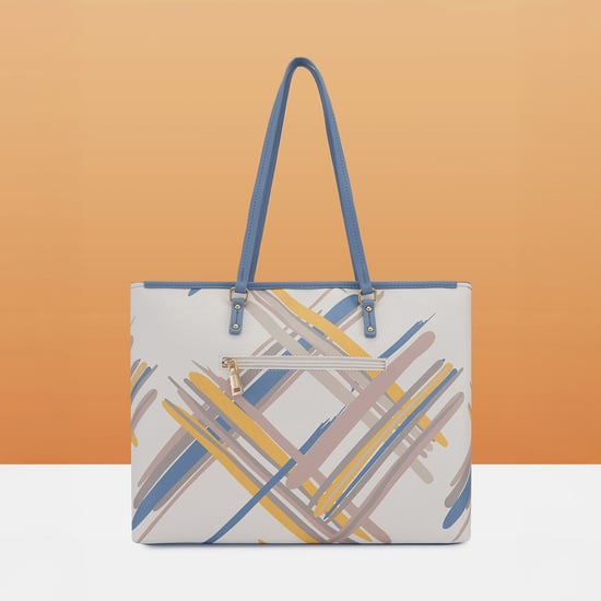 CAPRESE Striped Shoulder Bag White