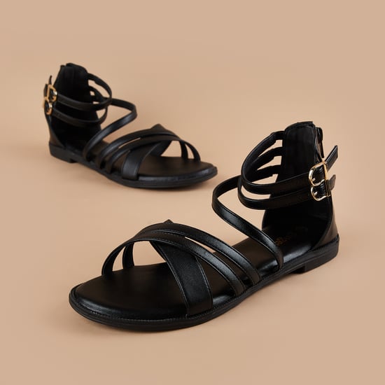 GINGER Solid Strappy Sandals