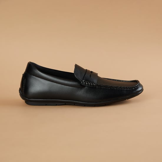 Code By Gentry executive shows Elegant Black Perforated Men\'s Slip-On Loafers Gentry Men main image 3