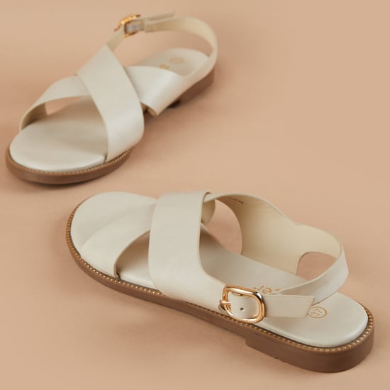 GINGER Criss-Cross Buckle Strap Flats