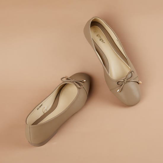 GINGER Bow Ballerinas Brown