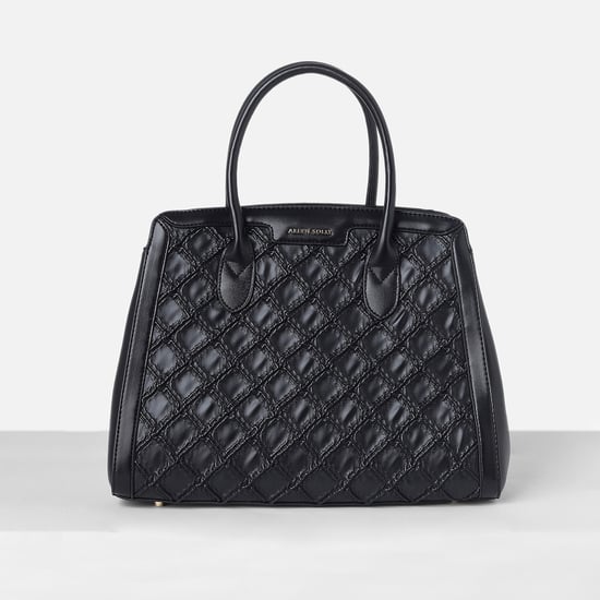 ALLEN SOLLY Quilted Handheld Bag Black