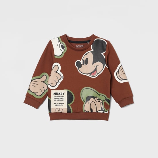JUNIORS Boys Mickey Mouse Print Sweatshirt