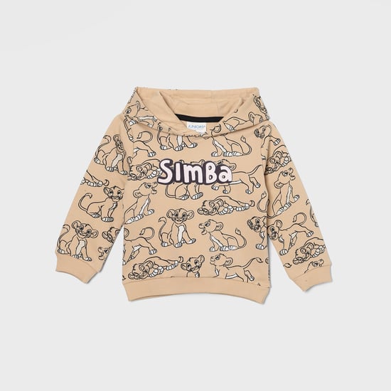 JUNIORS Boys Simba Print Hooded Sweatshirt