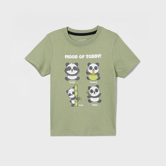 JUNIORS Boys Panda Print T-shirt