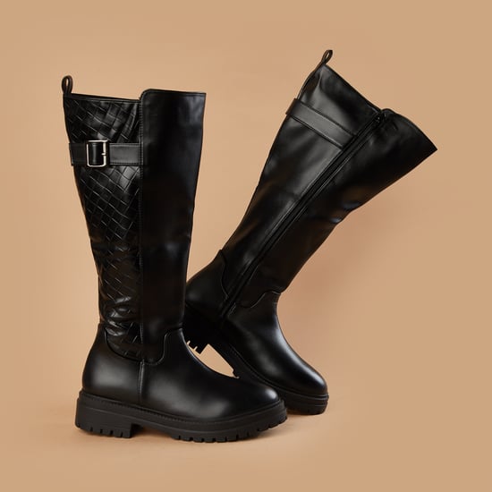 GINGER Zip-Up Knee-High Chelsea Boots